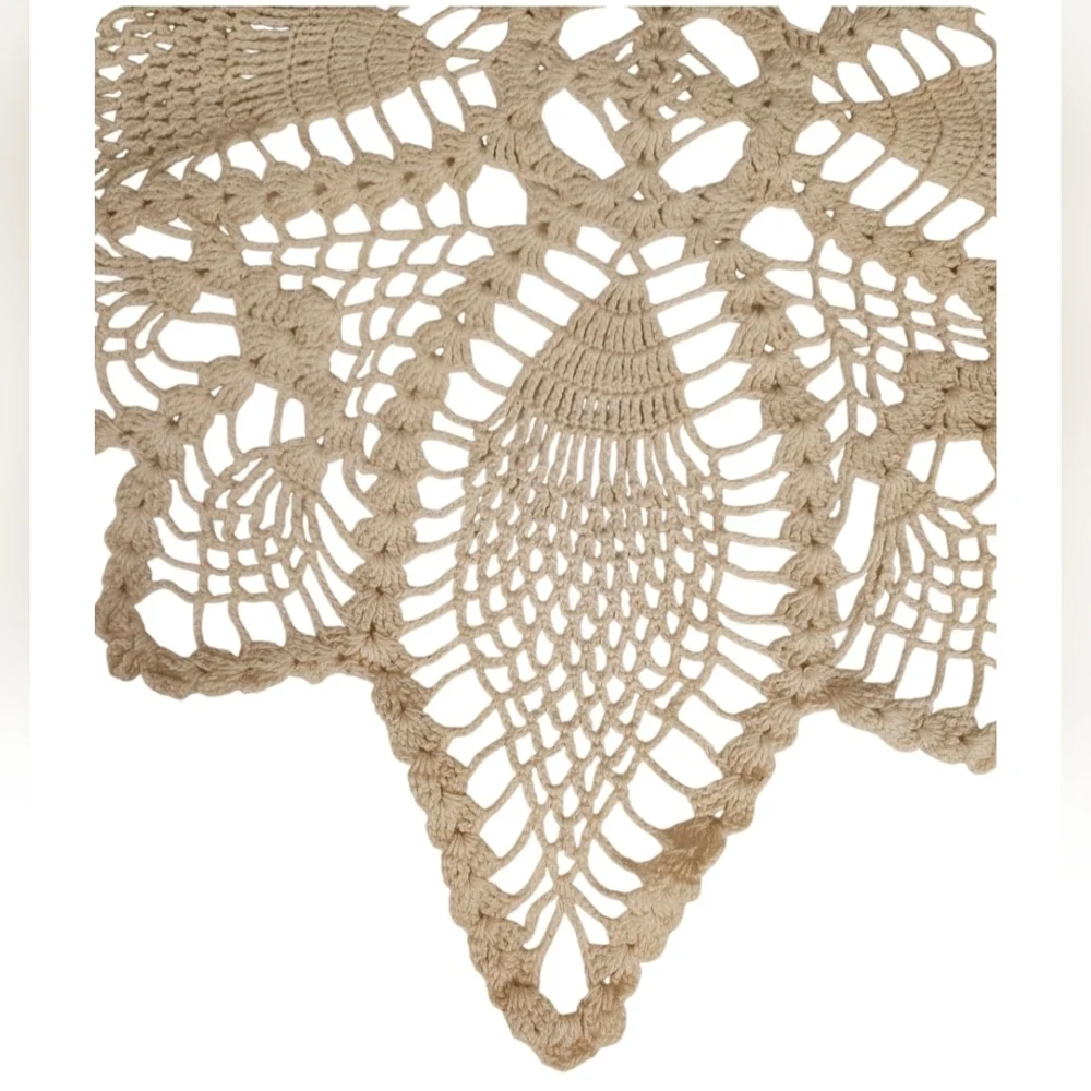 Crochet Cotton Pineapple Stitch Floral Doily Table Topper